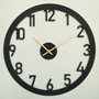 Wallity Reloj de Pared Decorativo Metal APS115, Negro y Dorado, 48 x 48 cm